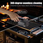 Electric Grill Brush Rechargeable Grill Cleaner 3 Heads 2 Speed 2000 RPM Torque 80KG BBQ Cleaning Brush with Safety Lock Submersible 304 SS Head Splash-Proof Scrubbe IPX7 Waterproof Silvery Black
