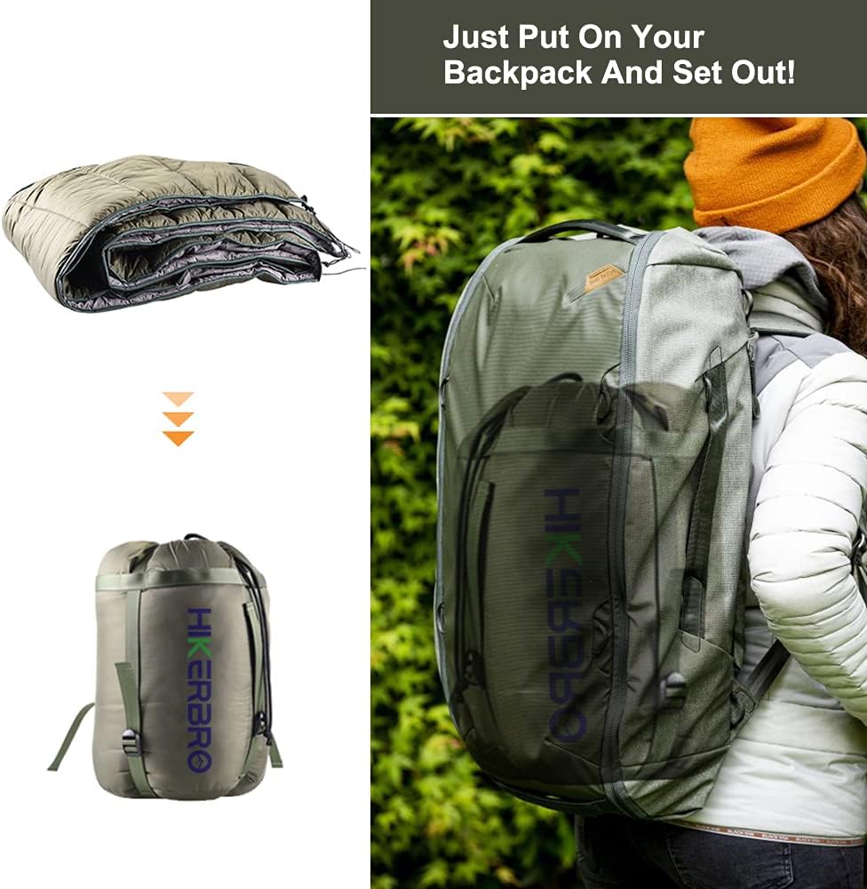 Hammock Underquilt, 4 Season Heavy Duty Under Quilt with Tree Straps | Large Hammock Protector for Backpacking, Hiking, Cold Weather, Outdoor Sleeping
