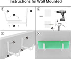 Y&M 4 Pack Adjustable Planter Box Brackets (6 to 12.5 in), Universal Window Box Brackets, Heavy Duty Iron Flower Box Wall Mounting Hooks for Balcony, Fences, Patio, and Garden - White