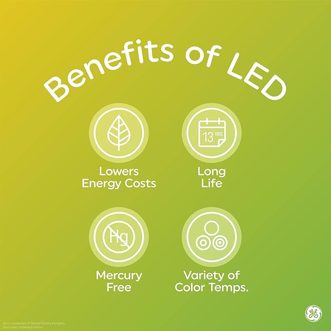 GE LED+ Motion Sensor LED Light Bulbs, 12W, Outdoor Security Lights, Daylight, A21 2 Count (Pack of 4)
