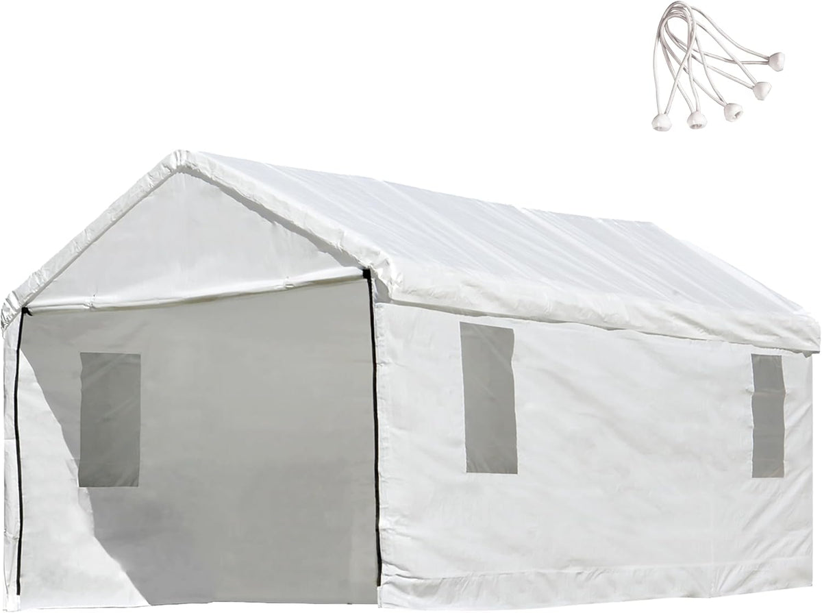 10x20 ft carport replacement canopy cover with enclosure, main product view