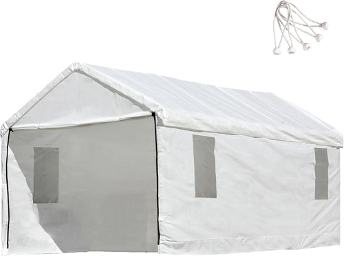 10x20 ft carport replacement canopy cover with enclosure, main product view