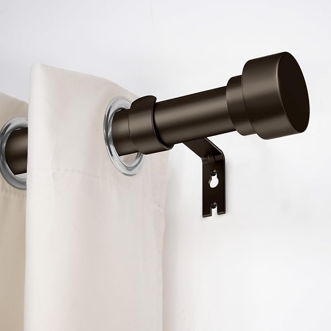 Curtain Rods for Windows 48 to 84, 1 Inch Adjustable Heavy Duty Long Window Drapery Rods with End Caps, Indoor Outdoor Curtain Rod for Patio Bedroom, Size 32" - 90", Antique Bronze