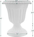 Arcadia Garden Products PL20BG Classic Traditional Plastic Urn Planter Indoor/Outdoor, 10" x 12", Beige