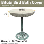 Bitubi Bird Bath Cover for 24" to 30" Diameter Bowl,Heavy Duty Waterproof 600D Oxford Cloth Garden Bird Bath Protective Cover with Elastic Hem Cord