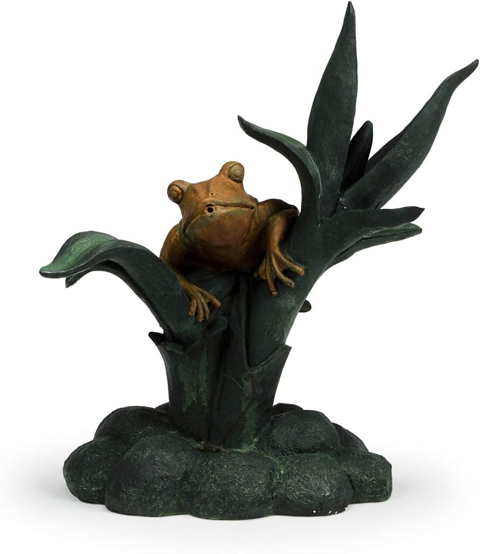 Aquascape Frog on Reed Spitter Fountain for Ponds and Water Gardens | 78305