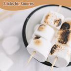300Pcs Bamboo Skewers 16 Inch, 4 MM Thick For Smores，BBQ, Crafts, Plants | Semi-Pointed For Marshmallows, Fllower Bouquets, Plant Support, And Chocolate Fountains,Crafts