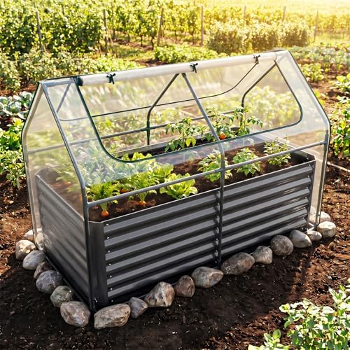 s afstar 3-in-1 raised garden bed with greenhouse, view 9
