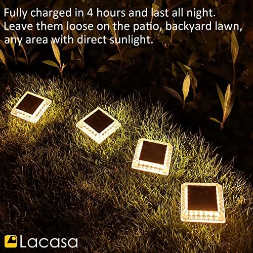 lacasa solar deck lights, 4 pack 30lm led on a desk or shelf