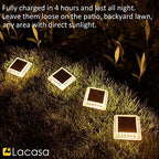 lacasa solar deck lights, 4 pack 30lm led on a desk or shelf