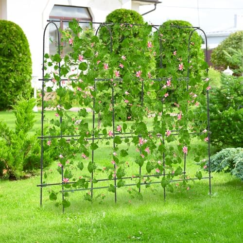 71" x 71" cucumber trellis for raised bed, view 9