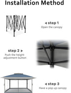13 X 13FT Pop Up Gazebo, Canopy Tent, Gazebos on Clearance,Patio Folding Canopy with Mosquito Netting - Backyard Tent for Party, Wedding, Outdoor Dining, Patio, Backyard(Navy Blue+Hemp Grey)