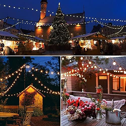 goothy 50ft outdoor globe string lights, g40 patio on a desk or shelf
