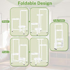 iDavosic.ly Plant Stand Indoor Outdoor, 4 Tier Corner Metal Flower Display Holder Shelf, Easy Assembly Folding Tall Orchid Rack for Patio Balcony Porch Garden Living Room House, White