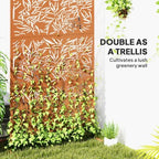 outsunny metal outdoor privacy screen stand 78" h, close-up detail