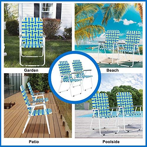 vingli patio lawn webbed folding chairs 1 piece, front angle view