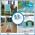 vingli patio lawn webbed folding chairs set of, front angle view