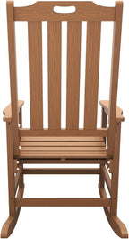 Oversized Rocking Chair Set of 2, Outdoor Rocking Chair for Adults, All Weather Resistant Porch Rocker for Lawn Garden, Wood