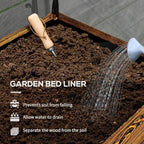 outsunny raised garden bed with cover and storage showing dimensions