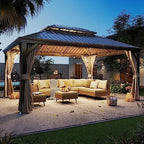 lausaint home outdoor hardtop gazebo for patios 12x16ft, close-up detail