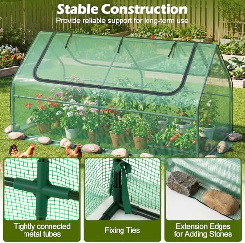 safstar raised garden bed with cover, 6ft x, side view