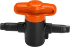 Gardena Micro Drip System Shut-Off Valve, 4.6 mm (3/16 inch): to Regulate or Shut Off Individual Pipelines, infinitely Variable, Contents: 2 Pieces (13217-20)