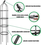 4-Pack 6FT Garden Obelisk Trellis for Climbing Plants,70”Metal Plant Support Tower, Heavy Duty Thickened Tube,Rustproof Black Flower Stand for Vines, Roses, Outdoor & Indoor Use