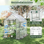 giantex walk-in greenhouse, gardening plant tent with roll-up on a desk or shelf