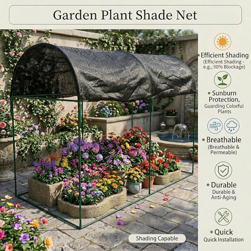 crop cages for garden plant: 8.2x4.1x6ft shade cloth showing dimensions