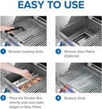 Napoleon Stainless Steel Smoker Box 67013 Add Smoky Flavor to BBQ, Easily Turn Gas Grill Into Smoker, Add Wood Chips or Chunks to Smoke Food on Barbecue 16.25 x 2.54 x 3.5