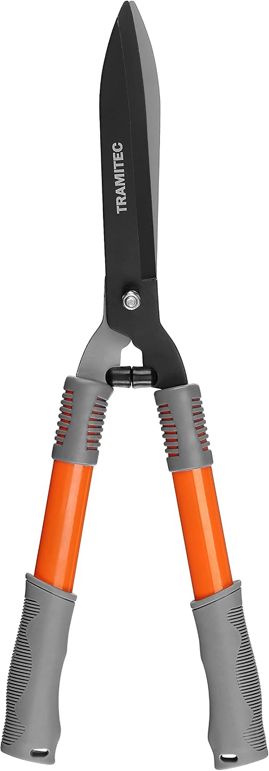 Garden Hedge Shears, Manual hedge Clippers for Shaping Shrubs and Trimming Bushes. Hedge Clippers & Shears made with Durable Carbon Steel Blades, Shock-Absorbing Bumpers and Comfort Grips.