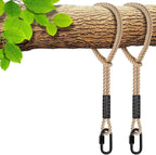 SELEWARE 4ft Hammock Straps, Tree Swing Rope with Carabiner | Beige Extension Kit, Easy Setup, Supports Tree Swings, Hammock Chairs, Indoor Outdoor Applications