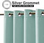 NICETOWN 2 Panels Aqua Blue Weighted Outdoor Curtains for Patio Waterproof, Rustproof Grommet on top & Bottom Windproof Cold & Heat Block Privacy Outdoor Blinds for Valley/Pool, W52 x L84