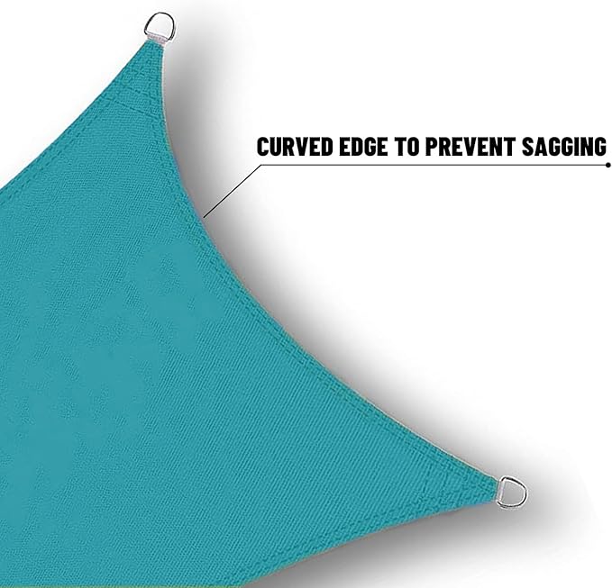 SUNNY GUARD Waterproof Sun Shade Sail 8' x 16' Turquoise Blue Rectangle UV Block Sunshade for Backyard Yard Deck Patio Garden Outdoor Activities and Facility(Customized)
