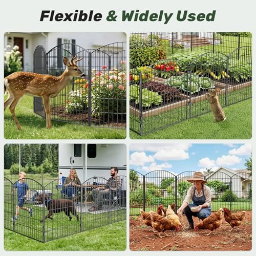 3-layer garden fence with gate 10 panel 32in on a desk or shelf