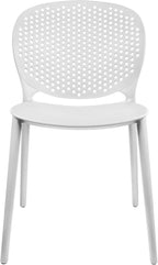 2xhome Set of 2 Patio Dining Chairs | Modern Stackable Outdoor Pool Side Chair | Weather Resistant Plastic for Yard, Porch, Balcony, Kitchen, White