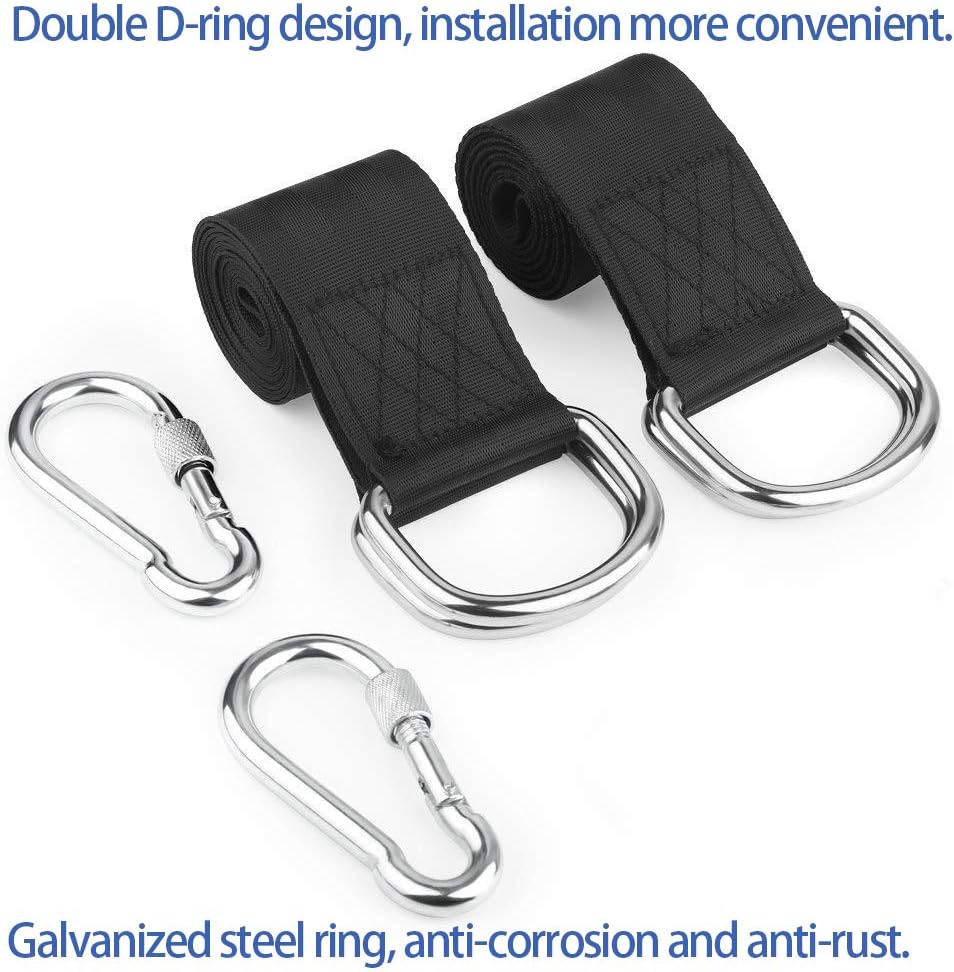Tree Swing Hanging Kit, Tree Swing Straps, DIORES Hammock Straps With Loops Set Of 2 Holds 2100 Lbs With 2 Safe Lock Snap Hooks , Perfect For Tree Swing & Hammocks,Easy & Fast To Installation, 5 FT | Set Of 2 Holds 2100 Lbs With 2 Safe Lock Snap Hooks