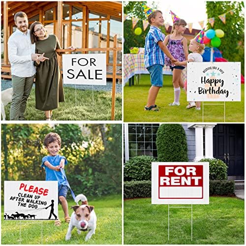 tuanse 20 pack white yard signs with stakes, package contents