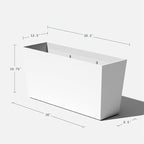 Veradek Midori Long Trough Planter (White, 39 inch - 2 Pack with 2 Saucer Trays)