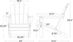 WO Home Furniture Laguna Folding Adirondack Chair, HDPE Patio Chair, All Weather Use Fire Pit Chair for Outdoor Garden, Backyard, Deck, Pool, Orange