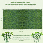 40x120in artificial ivy privacy fence screen boxwood roll, close-up detail