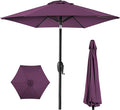 Best Choice Products 7.5ft Heavy-Duty Round Outdoor Market Table Patio Umbrella w/Steel Pole, Push Button Tilt, Easy Crank Lift - Amethyst Purple