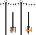 10 ft heavy duty metal string light poles, main product view