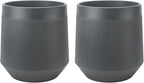 Plant Pots，Set of 2 Plastic Large Pots for Indoor Plants,Flower Pots Outdoor Planters with Drainage Hole and Seamless Saucer,(Gray 12Inches)