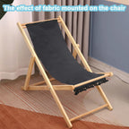 GORGECRAFT 1pc Beach Sling Chair Replacement Canvas 47.2x17.3 Inch Lounge Chair Replacement Fabric with Fringe Black Chair Fabric Reclining Sling Replacement for Sunbathing Courtyard Patio Outdoor