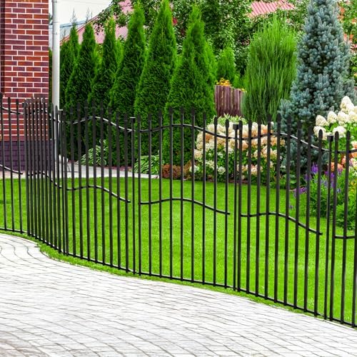 no dig garden fence 40" h x 22.5'l, front angle view