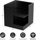 Metal Large Planter Box 26" L x 26" W x 26", Heavy Duty Tall Rectangle Outdoor Planter Box with Removable Insert Shelves for Porch, Garden, Patio, Yard (Black)