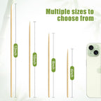 200PCS 8 inch Bamboo Skewers for BBQ,Appetizer,Fruit,Cocktail,Kabob,Chocolate Fountain,Grilling,Kitchen, Crafting and Party. More Size Choices 6"/8"/10"/12"/36"