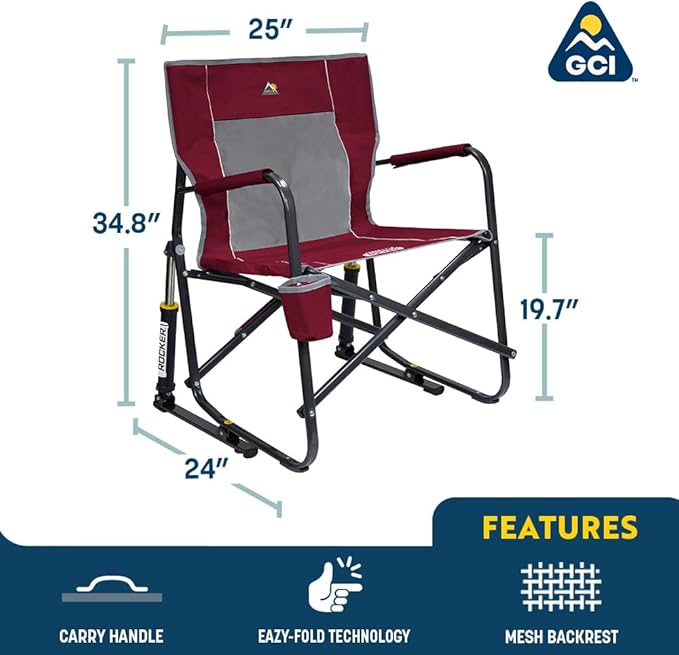 GCI Outdoor Freestyle Rocker Outdoor Rocking Chair with Beverage Holder