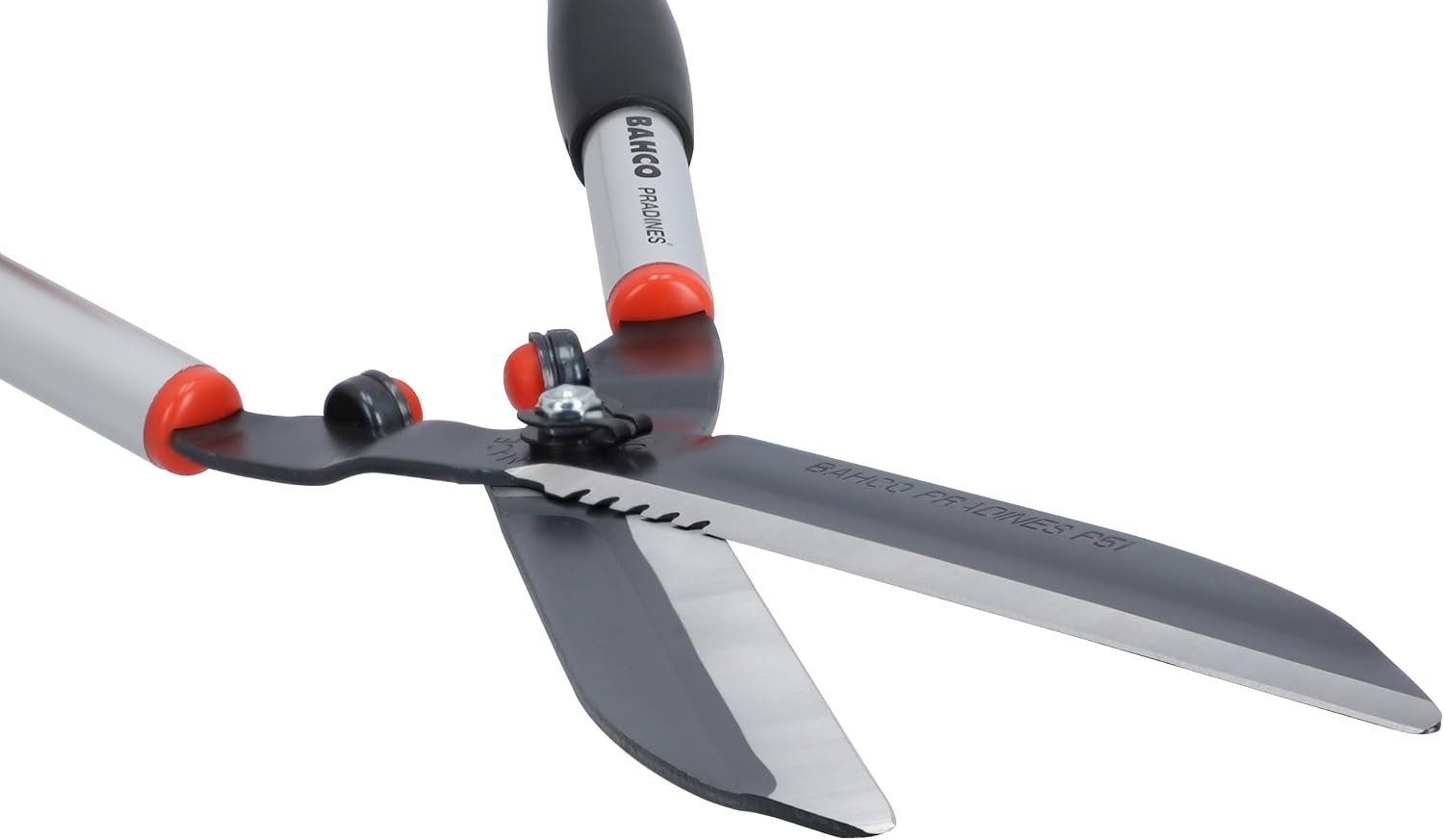 Bahco BAHP51-SL Professional Hedge Shears, 22.5" Length, 3/8" Cut Capacity | Fully Hardened Partly Serrated Blade, Aluminum Handles, Comfort Grips, Shock Absorbers, Bolt Lock, Controlled Hedge Trimming